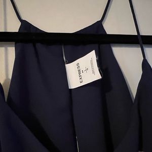 Express Navy Flower Tank Top